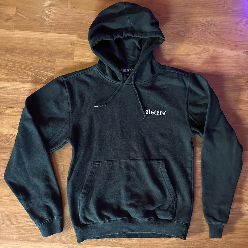 Sisters Black Pullover Hoodie for Women
